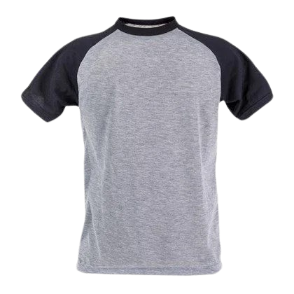 Camiseta Raglan Cinza Mescla Com Manga Preta - P ao GG